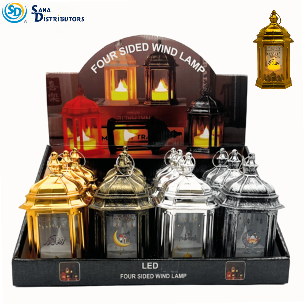 LED Lantern Islamic Style Assorted Colours 6"x3"