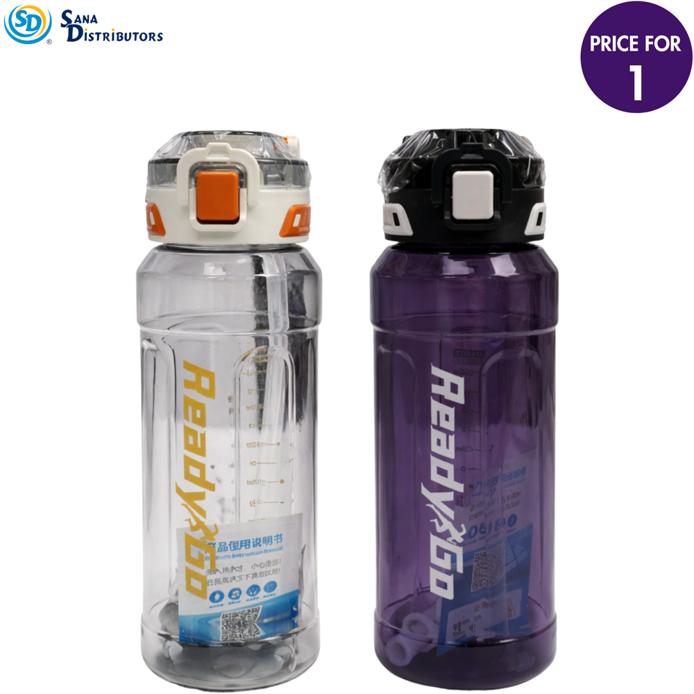 Plastic Water Bottle 1000 mL 9.5" Assorted Colours
