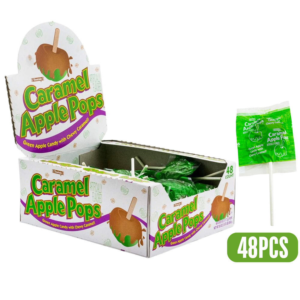 Caramel Apple Flat Pops 48 pcs