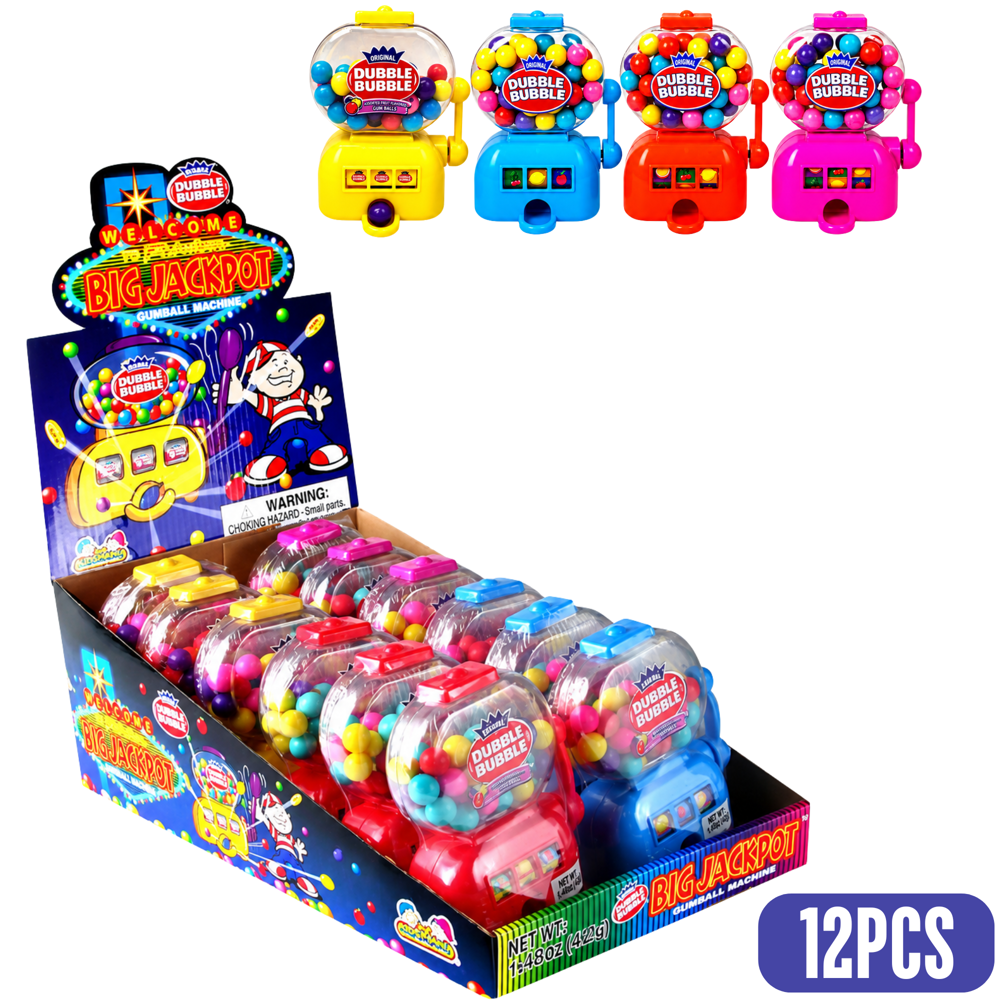 Dubble Bubble Jackpot Gumball Dispenser 12 pcs
