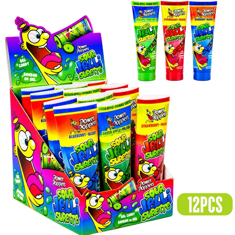 Power Poppers Sour Jelli Candy 12 pcs