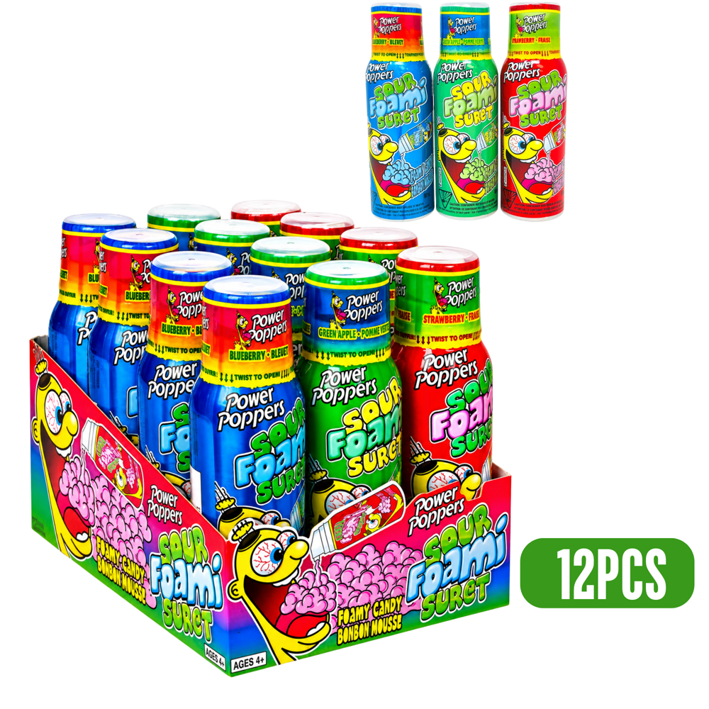 Power Poppers Sour Foami 12 pcs