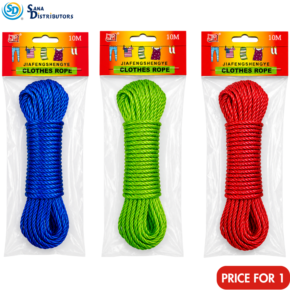 Nylon Rope 5 mm X 10 m - Assorted Colours