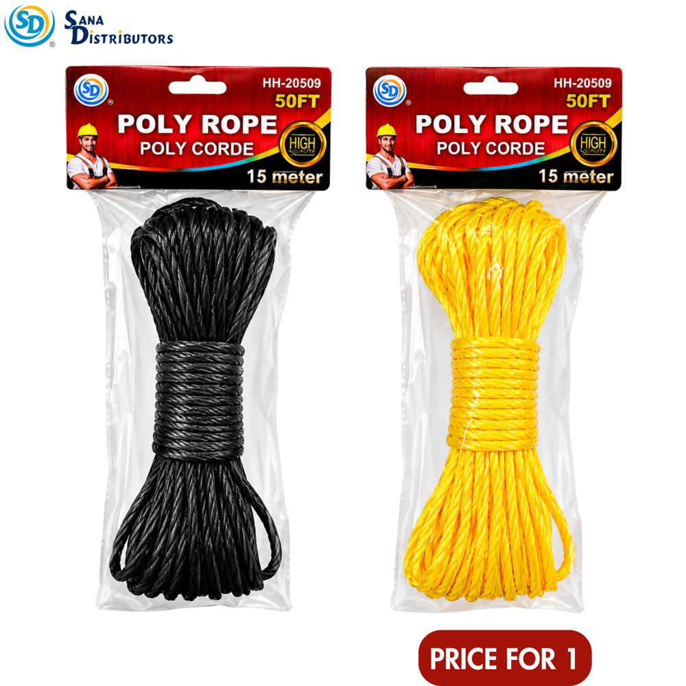 SD Poly Rope 50FT/15M Assorted Colours