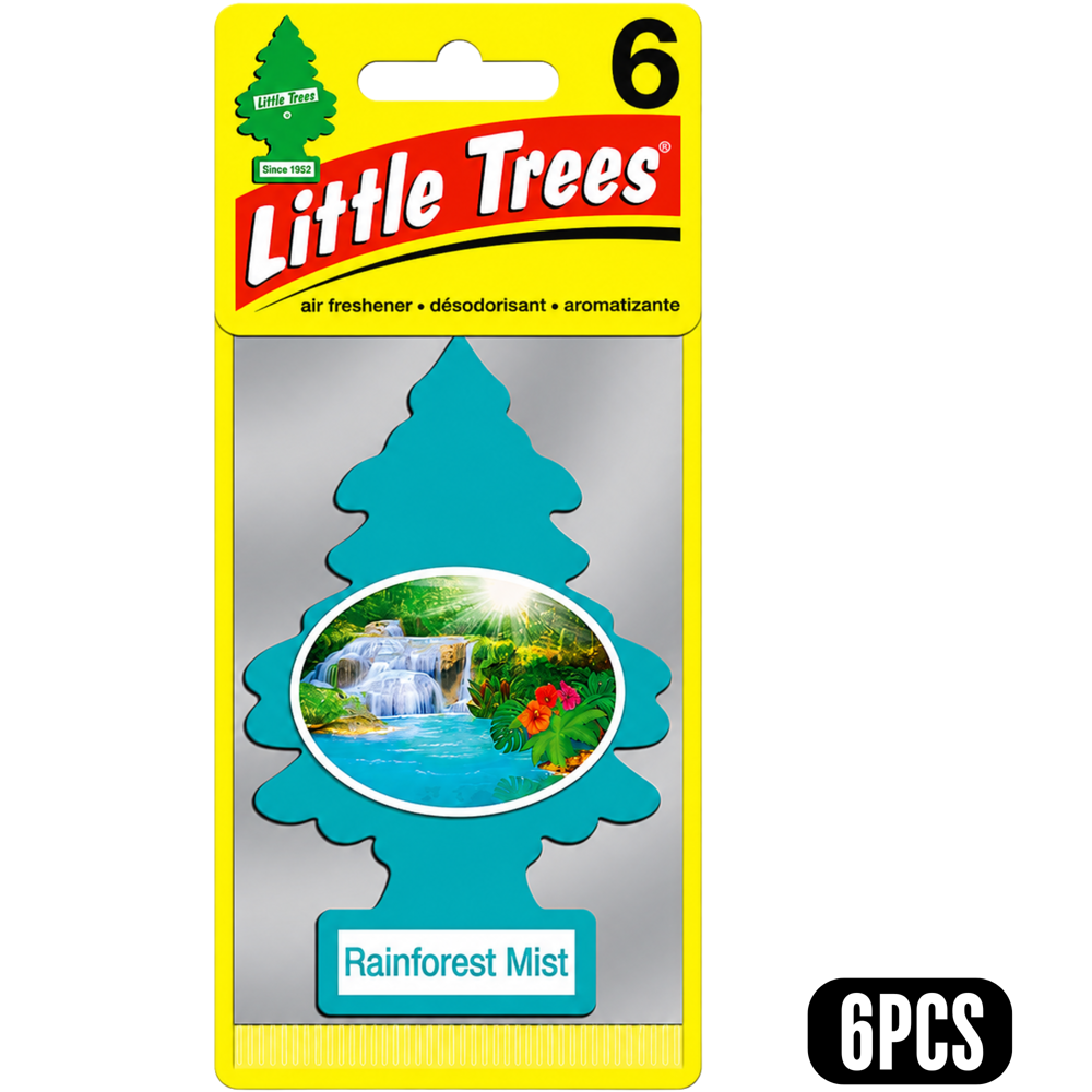 Little Trees Car Freshener Rainforest Mist 6pk