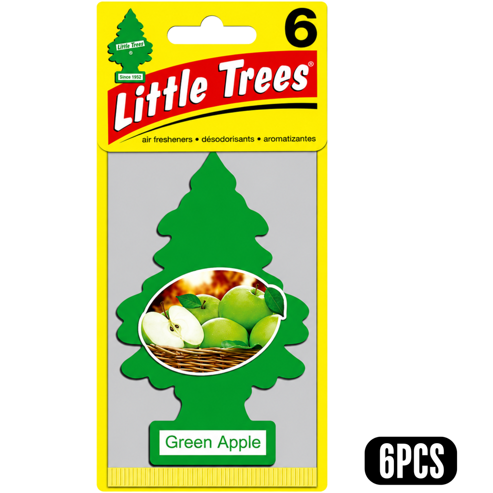 Little Trees Car Freshener Green Apple 6 pcs