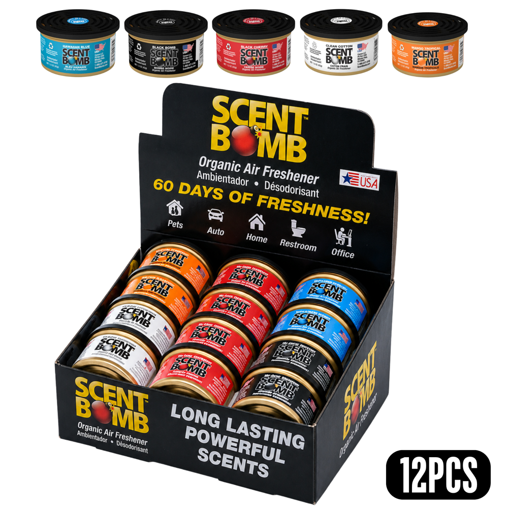 Scent Bomb Organic Air Freshener Cans Display 42 g