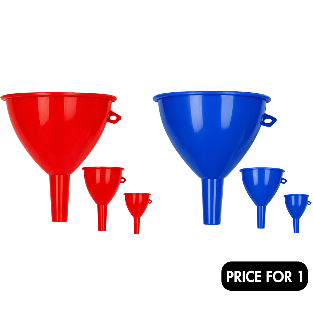 Funnel Set 3 pcs [5"/4.5"/4"] - Assorted Colours