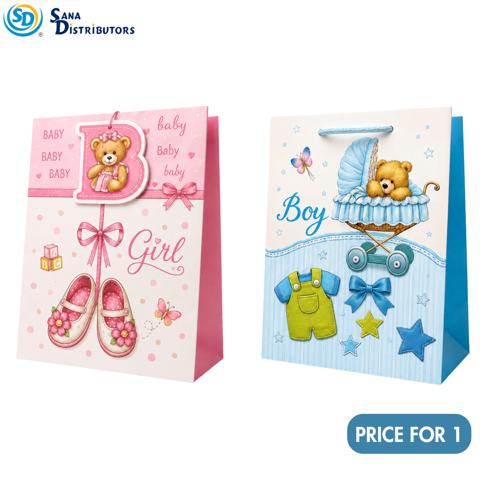 Baby Shower Gift Bags - Small - Assrtd. 12 pcs