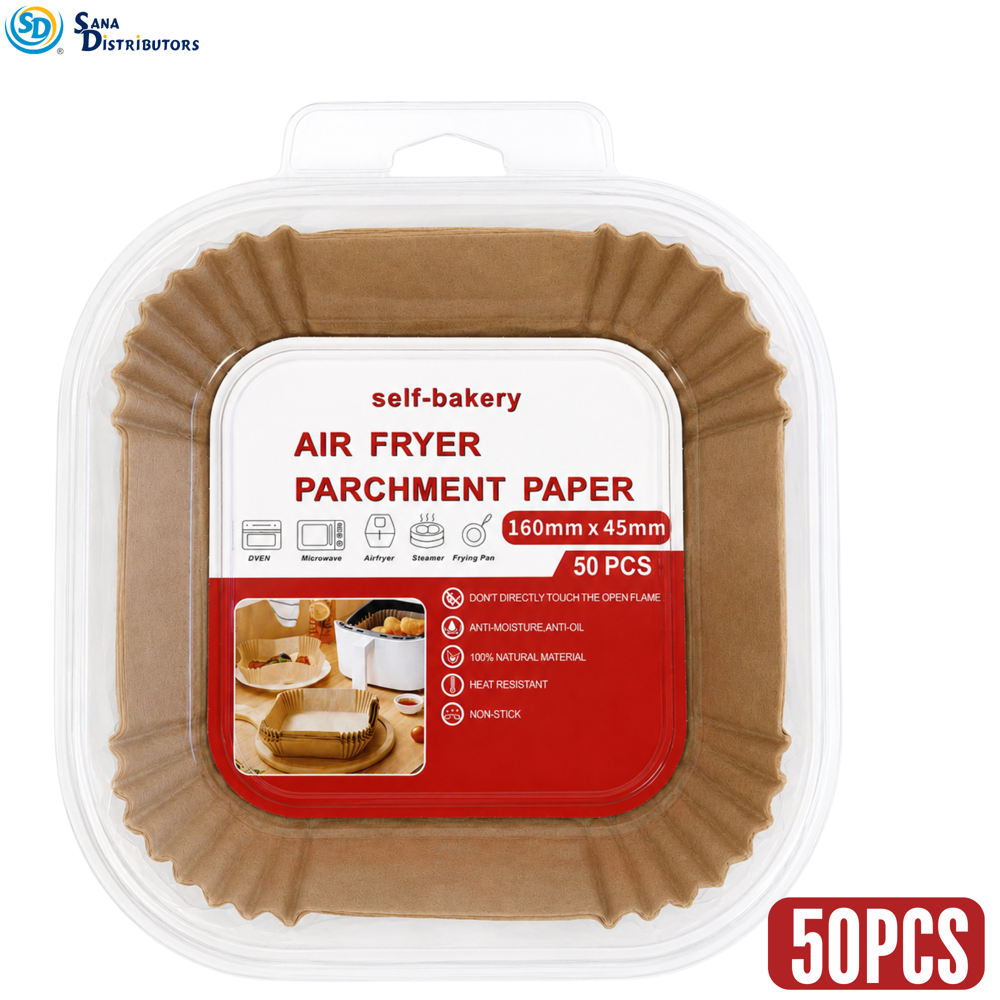 Air Fryer Paper Liner-square- 8.5"x2" 50 pcs