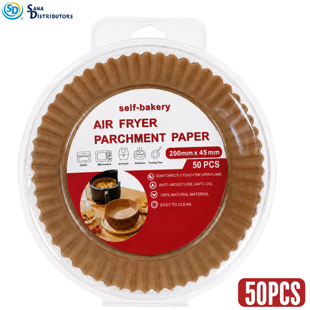 Air Fryer Paper Liner - Round- 10"x2" 50 pcs