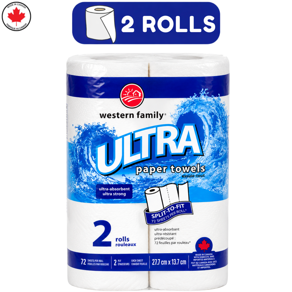 Ultra Paper Towels 2-ply 2 Rolls [72 Sheets]