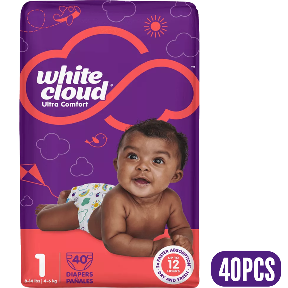 White Cloud Ultra Comfort Size 1 40 Diapers