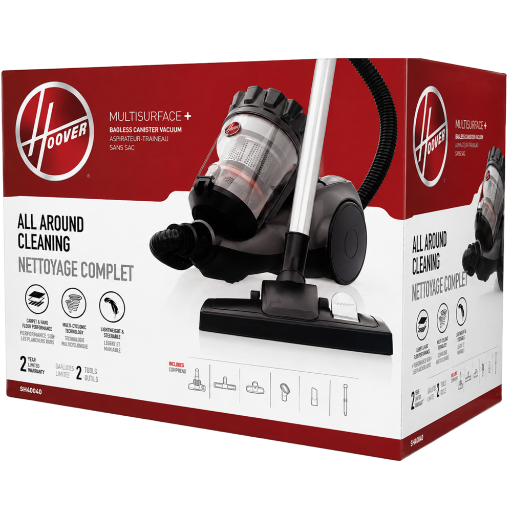 Hoover Multisurface Bagless Canister Vaccum (refurbished)