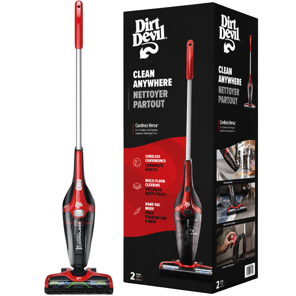 Dirt Devil Cordless Versa 3-IN-1 Stick Vacuum (Refurbished)