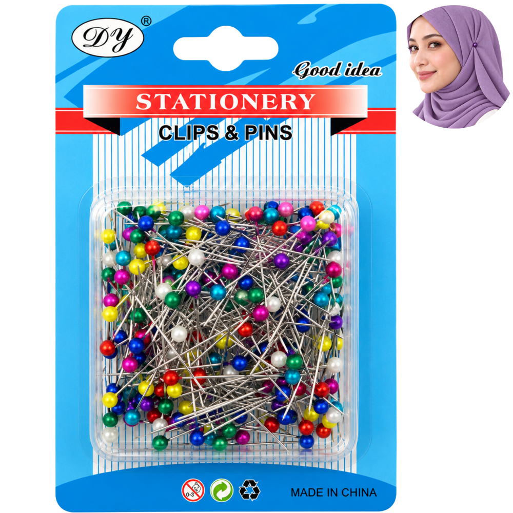 Hijab Pins - Assorted Colours 1.5" 200 pcs