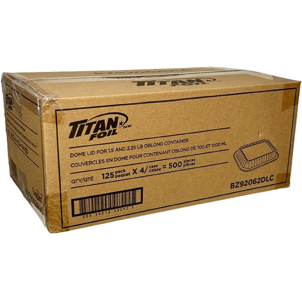 Titan Dome Lid for 1.5 & 2.25LB Oblong Foil 4x125-Pack