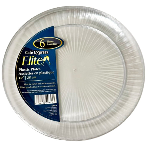 Elite 10 in Clear Polystyrene Plates 24x