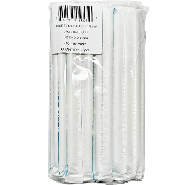 Tea Choice 12IN Biodegradable Straw 230MM White 50 ct