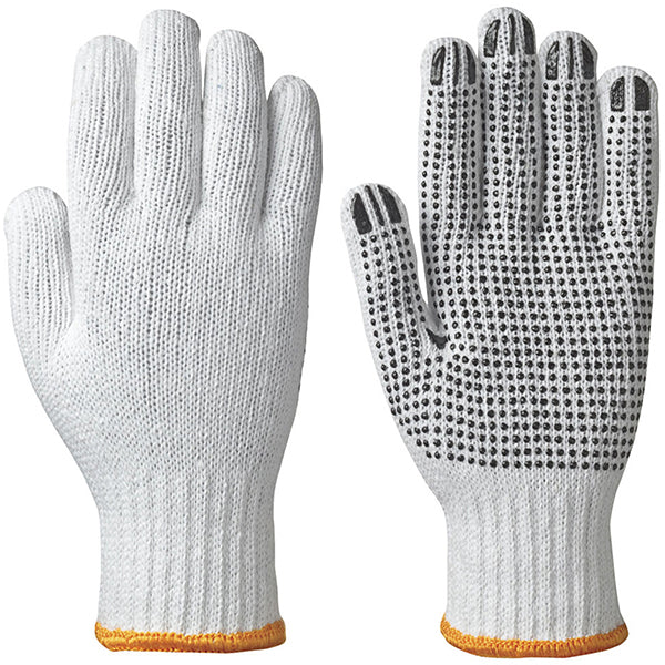 Zoran White Cotton Dotted Gloves