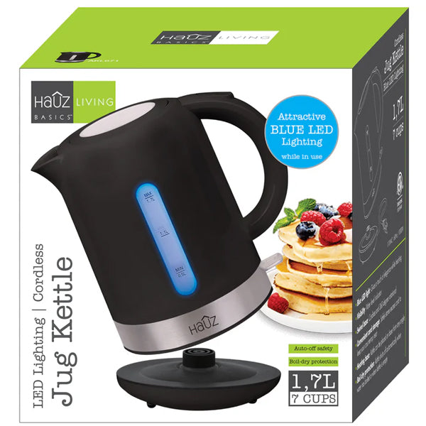 HAUZ Cordless Kettle with LED Light Black 1.7 L