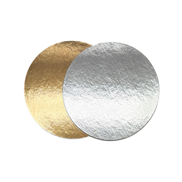 Enjay 7" Gold/silver Cake Board Straight Edge Round 135 ct