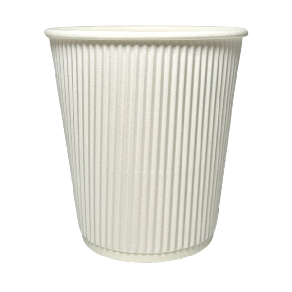 Maher Products 8 oz Squat White Ripple Wall Cup 25-Pack
