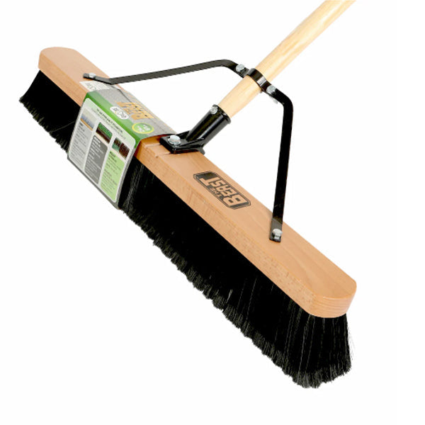 Workhorse Assembled Wood Block Contractor Push Broom 24IN