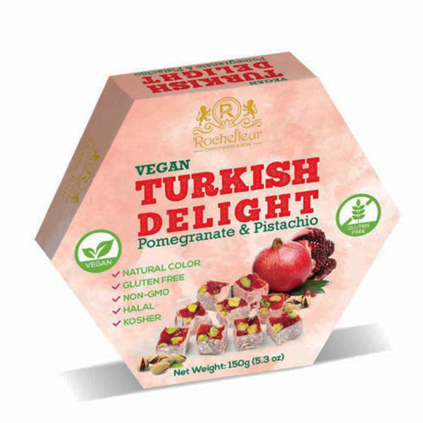 Rochefleur Vegan Turkish Delights Pomegranate & Pistachio 150 g