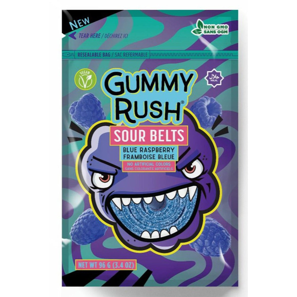 Gummy Rush Sourbelt Blue Raspberry 96 g