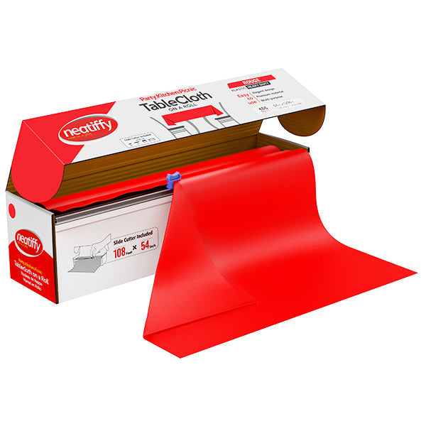 Neatiffy Red Tablecloth 54INx108FT 1ROLL