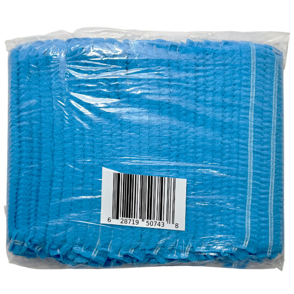 Safe-t Wear 21IN Blue Pleated Hairnet 100-Pack