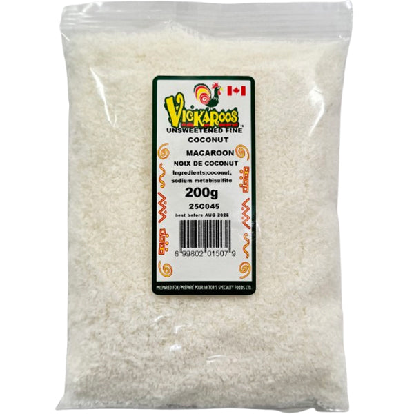 Vickaroos Unsweetened Fine Macaroon Coconut 200 g