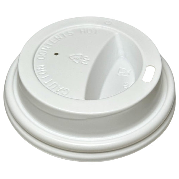 E2E 80mm White Dome Ps Hot Lid 50 ct