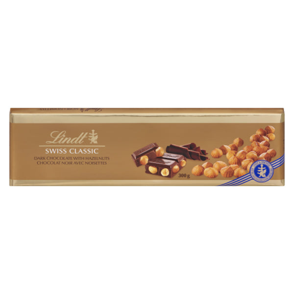 Lindt Swiss Classic Gold Bar Dark Hazelnut 300 g