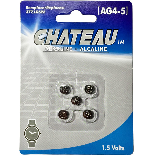 Chateau 377 Ag4-5 Watch Batteries 5 ct