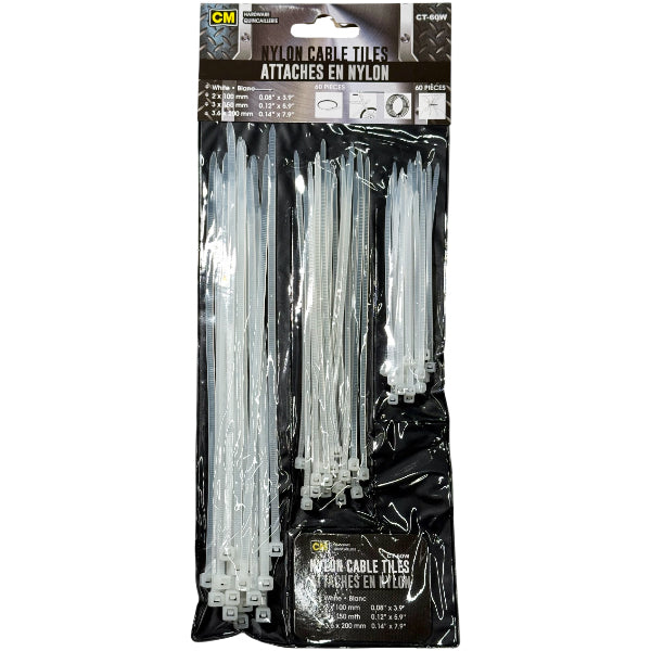 Chateau 60 pc Assorted Nylon Cable Ties
