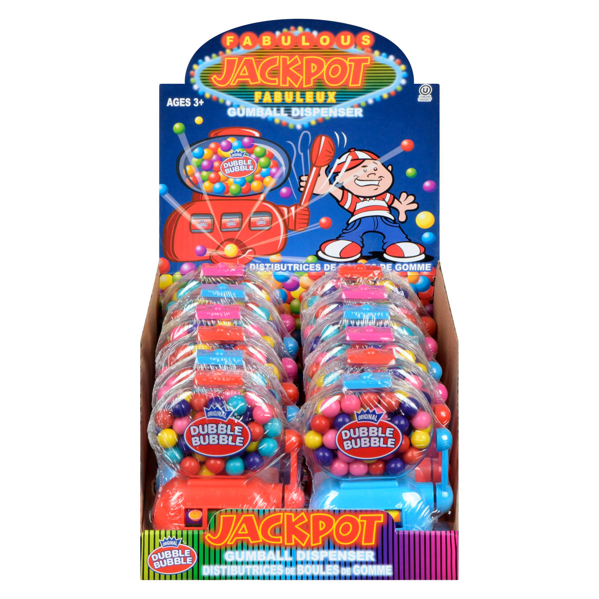 Dubble Bubble Jackpot Gumball Dispenser 12 ct