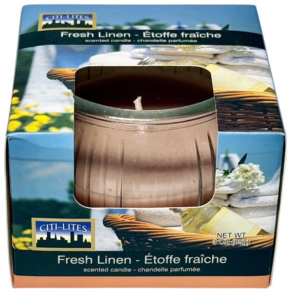 Citi Lites Fresh Linen Globe Jar Candle 3 oz