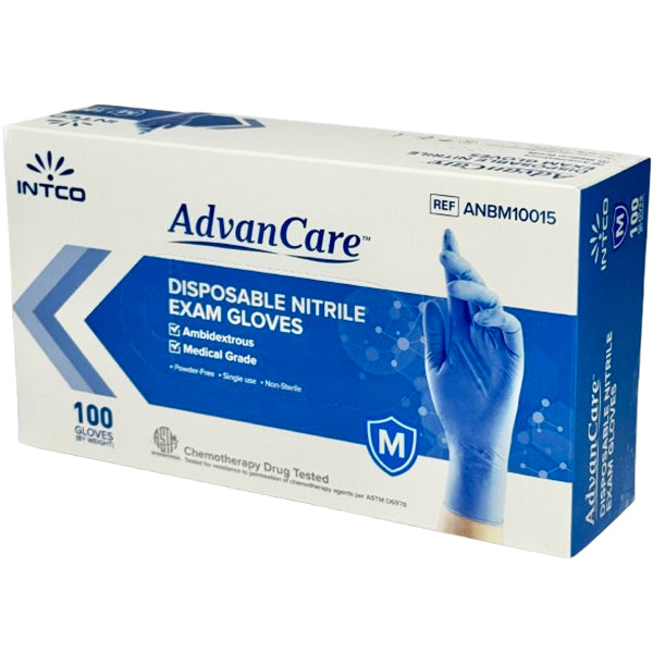 Advancare Nitrile Gloves Medium 3.5MIL 100 ct