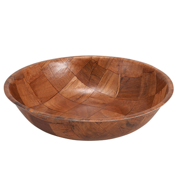Winco 10" Woven Wooden Salad Bowl