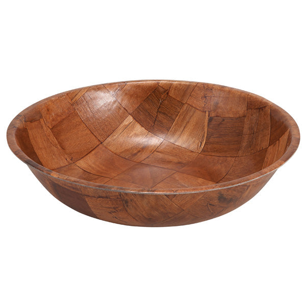 Winco 12in Woven Wood Salad Bowl