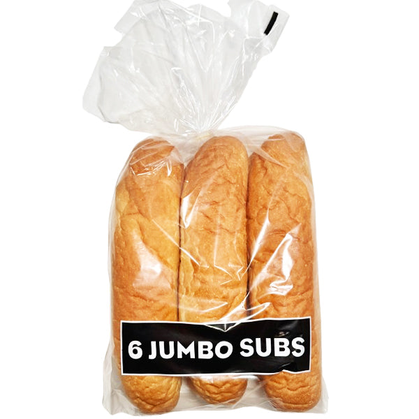 B&a Bakery Jumbo Plain Sub Buns 12" 6 pc