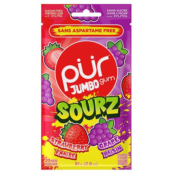 PUR Jumbo Gum Strawberry Grape 81 g