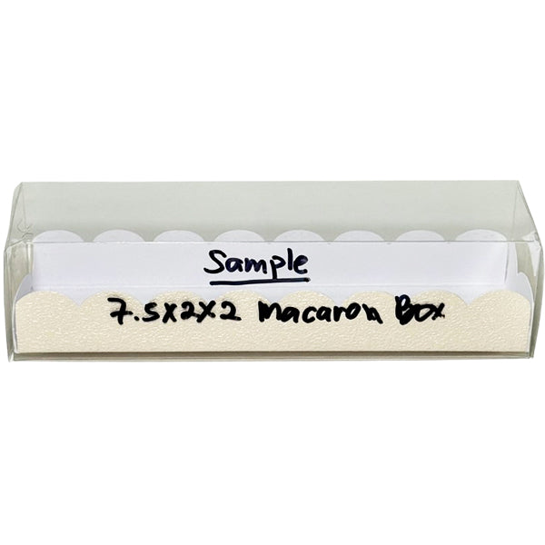 MB 7.5"x2"x2" Macaron Box Clear Pet w/ Goldish Insert 25-Pack