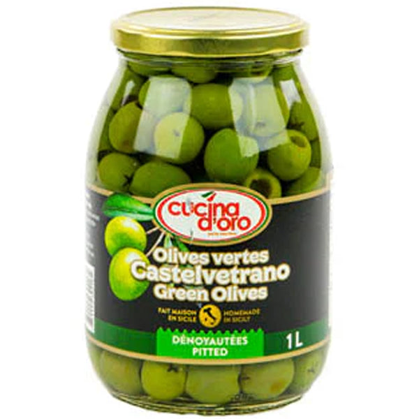 Cucina D'oro Castelvetrano Green Pitted Olives 1.05 L