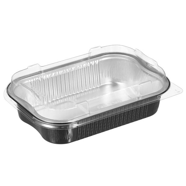 Talthi 1400 mL Aluminum Blk Rect Container W/lid 1400 mL 10 ct