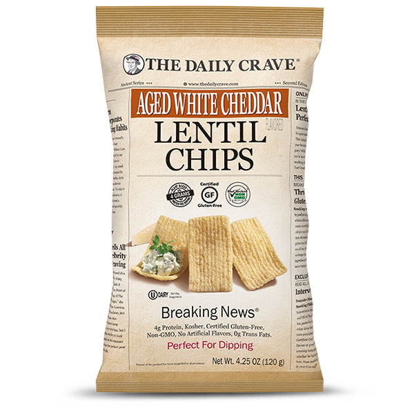 The Daily Crave Aged White Cheddar Lentil Chips 120 g
