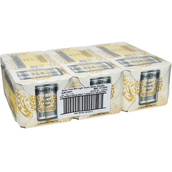 Fevertree Light Tonic Water Cans 3x8x150 mL
