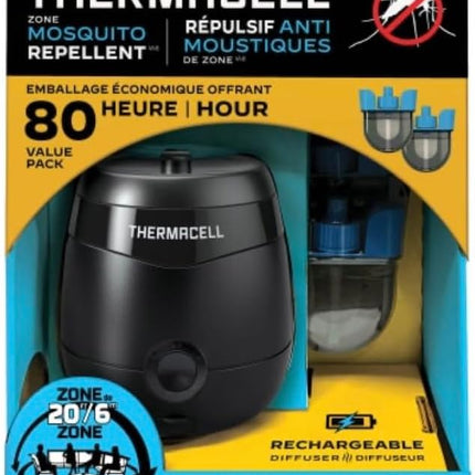 Thermacell , Rechargeable Mosquito Repeller E90 40 Hours Protection 20ft Zone , Black